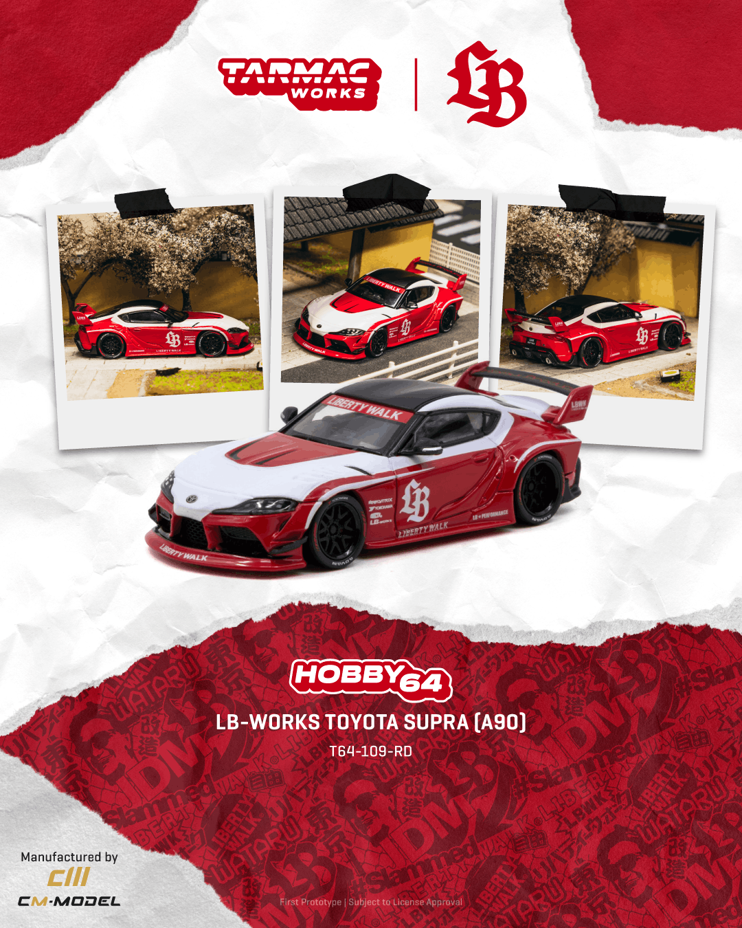 Tarmac Works LB-WORKS TOYOTA SUPRA (A90) Red — imagem principal